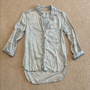 Cloth & Stone Sky Blue Patterned Shirt